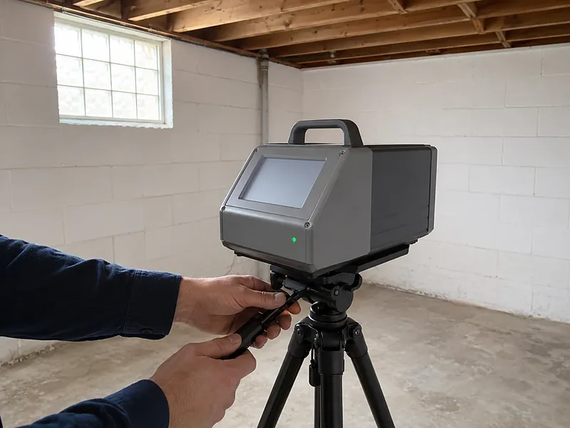 Placing a continuous radon monitor in a basement